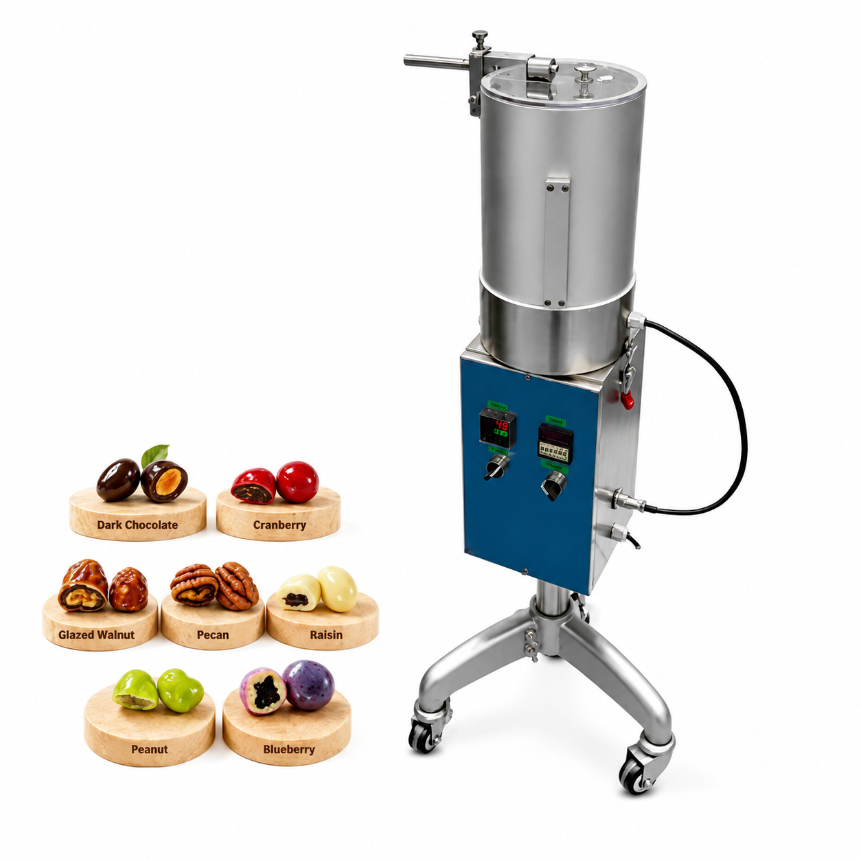 10L Mini Chocolate Spray Machine for Nuts, Candy & Snack Coating | Compact Chocolate Coating Equipment