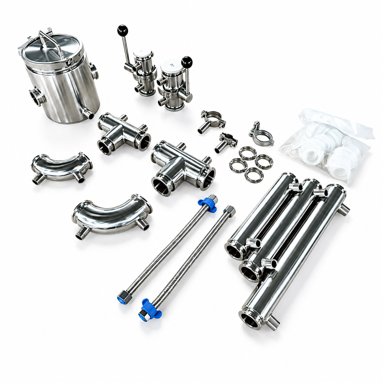 Chocolate Holding Pipeline Components for Chocolate Production Lines | 304 Stainless Steel Insulated Pipes & Fittings
