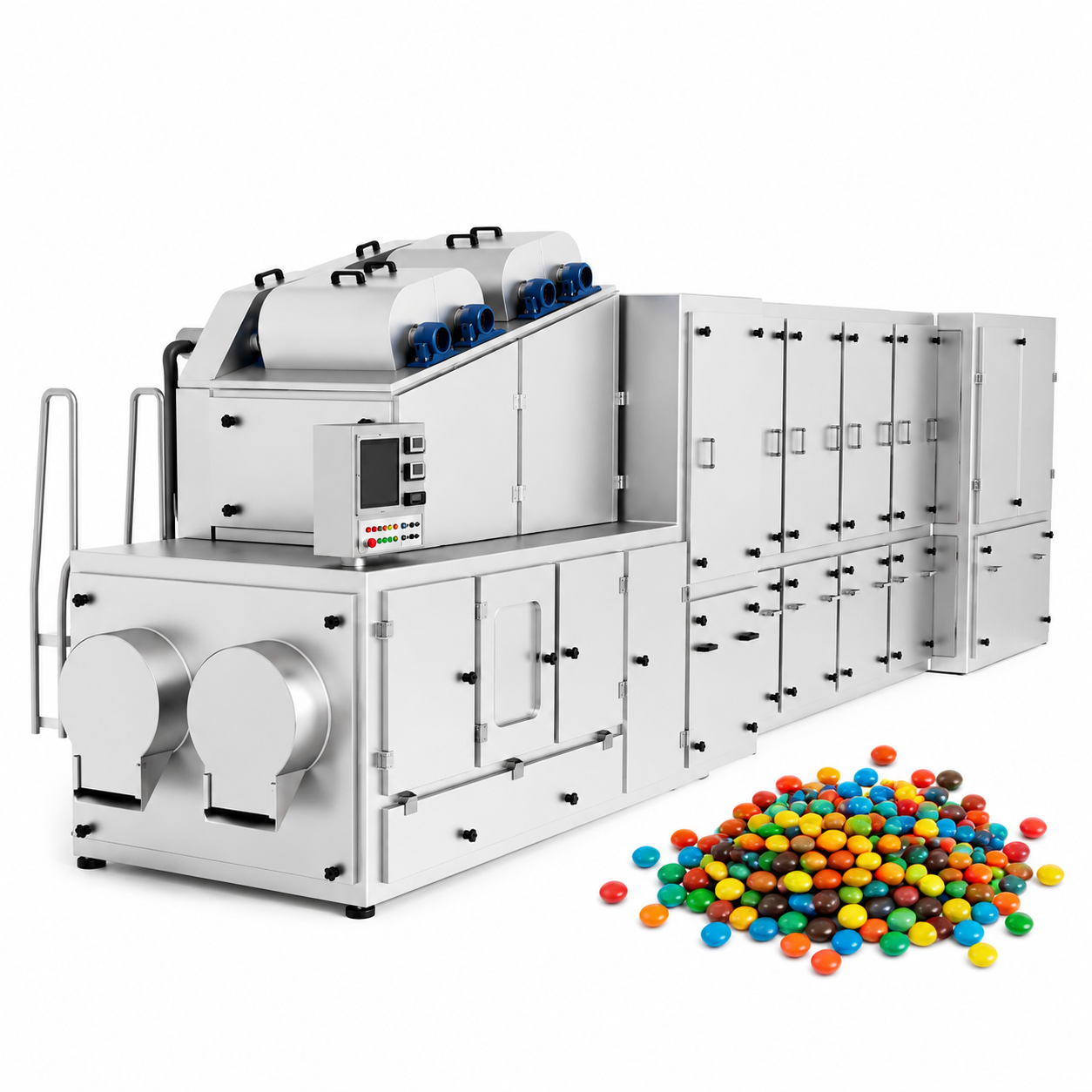 Automatic Chocolate Dragee Production Line for M&M Style Chocolate Candy Manufacturing | 70-100kg/h Capacity