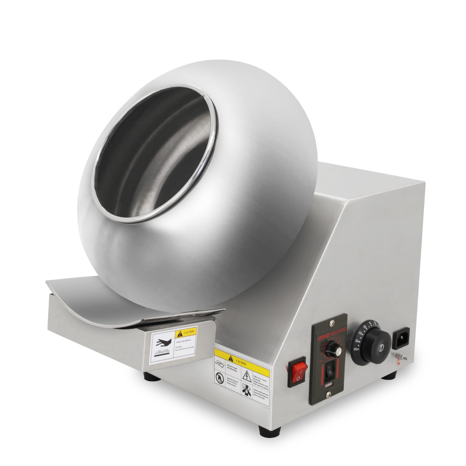 8L Chocolate Coating Machine for Nuts, Candy & Snacks | Stainless Steel Sugar Coating Pan with Adjustable Speed