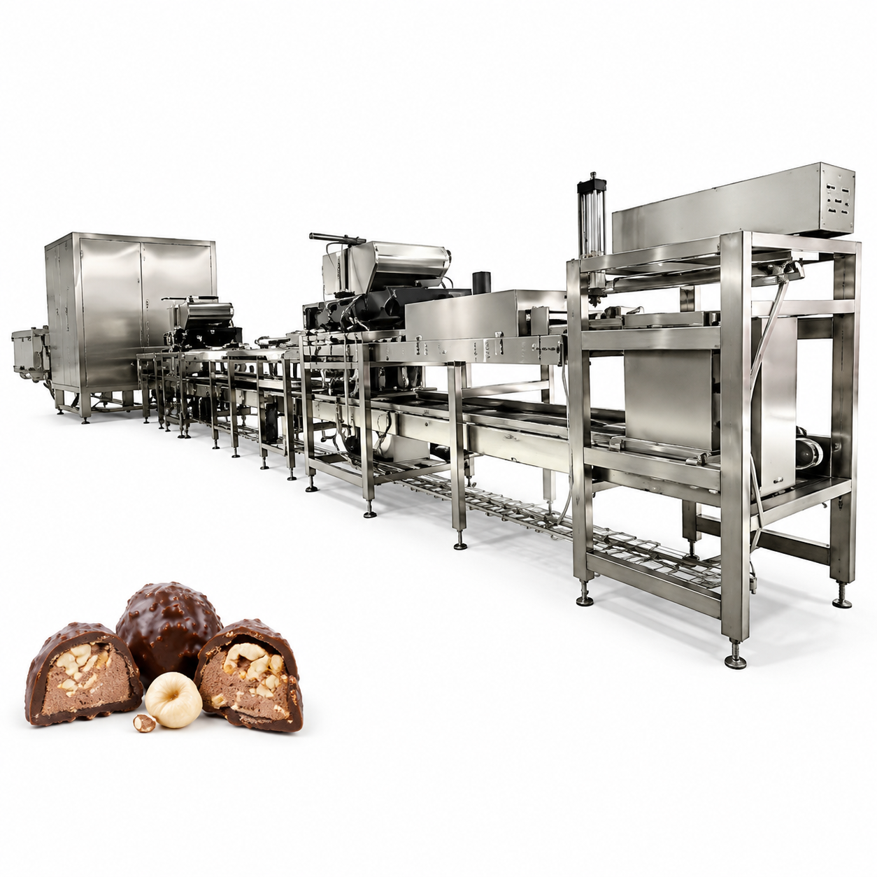 Modular Chocolate Moulding Production Line for Automatic Chocolate Depositing and Cooling
