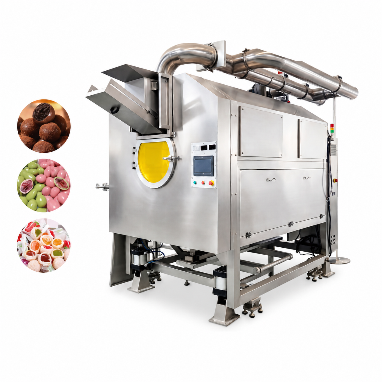 Automatic Roller Coating Machine for Chocolate, Nuts & Candy | Industrial Candy Coating Equipment